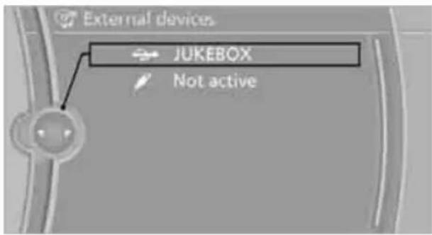 External devices JUKEBOX Not active