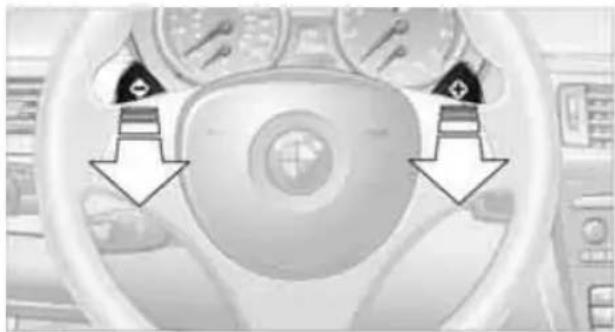 BMW M3 Sedan (2009) - Via the shift paddles on the steering wheel - 1