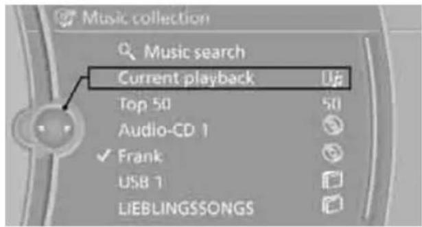 Music collection Music search Current playback Top 50 Audio-CD 1 Frank USB 1 LIEBLINGSSONGS