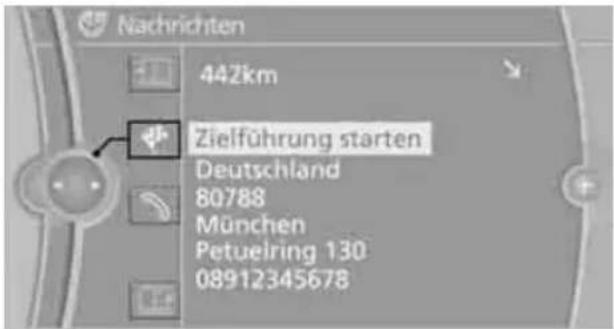 BMW M3 Sedan (2009) - Using an address for destination guidance - 1