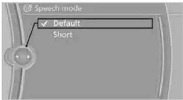 Speech mode ✓ Default Short