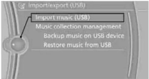 Import/export (USB) Import music (USB) Music collection management Backup music on USB device Restore music from USB