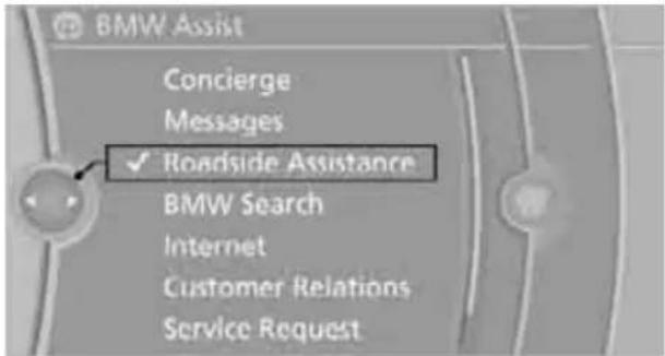 BMW Assist Concierge Messages ✓ Roadside Assistance BMW Search Internet Customer Relations Service Request