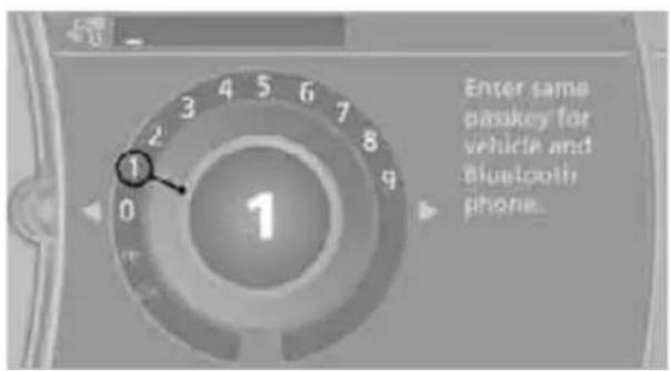 Enter same passkey for vehicle and bluetooth phone.
