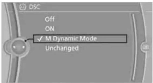 DSC Off ON ✓ M Dynamic Mode Unchanged