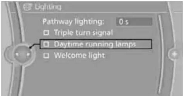 Lighting Pathway lighting: 0 s Triple turn signal Daytime running lamps Welcome light