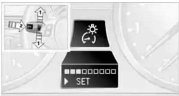 Diagram showing a device with directional arrows and a SET button, likely representing a system or control interface.