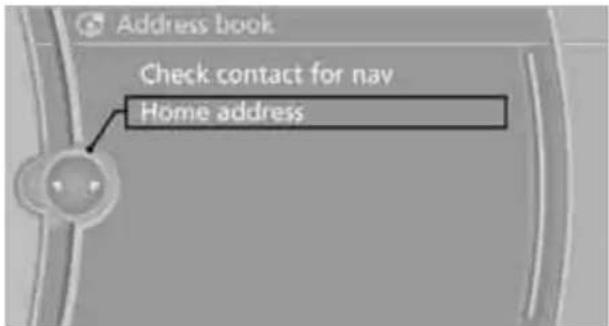 Address book Check contact for nav Home address