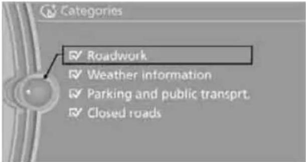Categories Roadwork Weather information Parking and public transprt. Closed roads