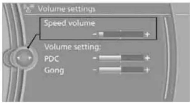 Volume settings Speed volume Volume setting: PDC Gong