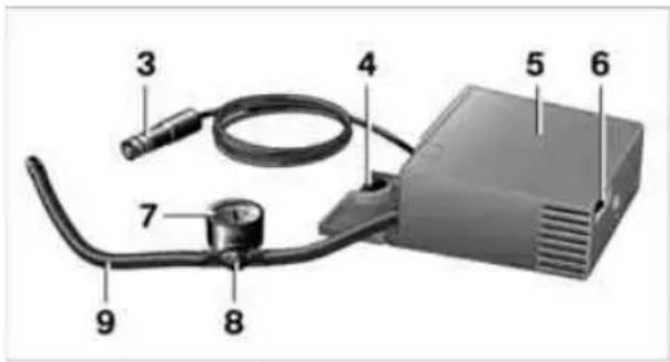 Labeled diagram of a portable electronic device with numbered components