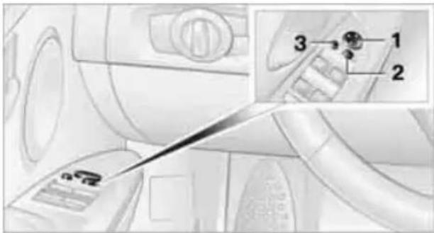 Technical diagram showing a device with labeled parts and an inset view of a component with numbered annotations.
