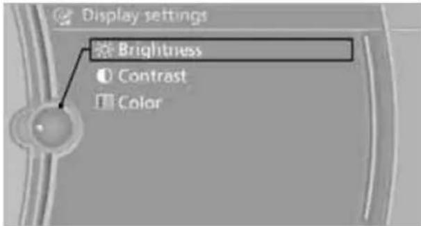 Display settings Brightness Contrast Color