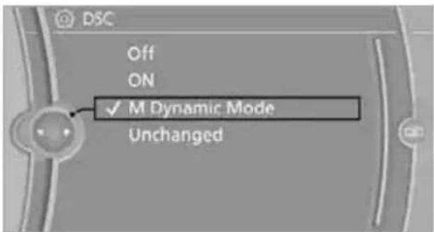 DSC Off ON ✓ M Dynamic Mode Unchanged