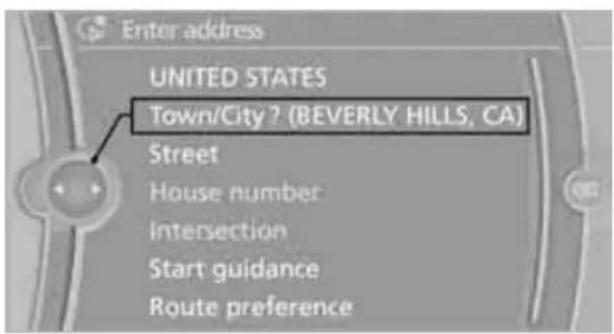 Enter address UNITED STATES Town/City ? (BEVERLY HILLS, CA) Street House number Intersection Start guidance Route preference