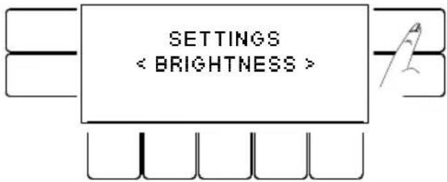 SETTINGS < BRIGHTNESS >
