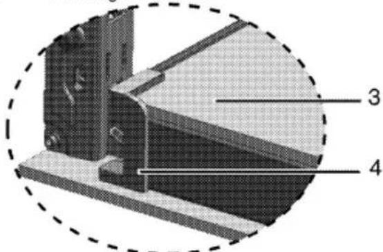 Technical diagram of a mechanical assembly with numbered parts labeled 3 and 4