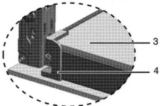 Technical diagram of a mechanical component with numbered parts labeled 3 and 4
