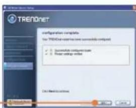 TRENDNet configuration complete for TRENDNet user to save accessible configed ✓ Secureable configuration ✓ Power setup filter OK Next Step Continue
