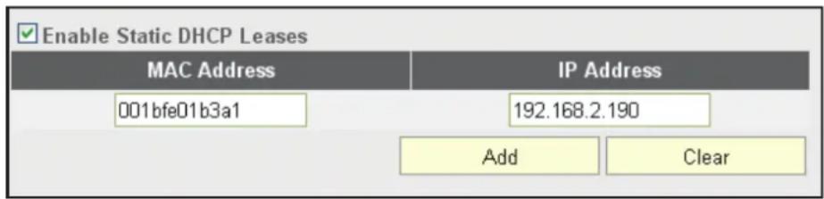 Intellinet 524988 - Static DHCP Leases Table - 1