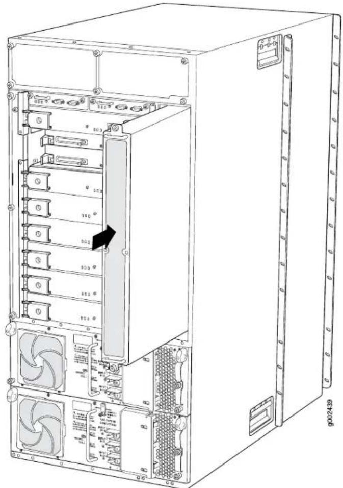 Technical diagram of a server rack with labeled components and fan ports, showing internal structure and ventilation slots.