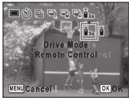 Drive Model Remote Control MENU Cancel | OK OK
