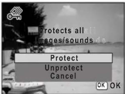 Protects all images/sounds ds Protect Unprotect Cancel OK OK