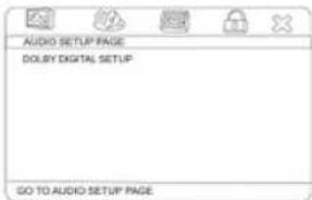 AUDIO SETUP PAGE DOLBY DIGITAL SETUP GO TO AUDIO SETUP PAGE