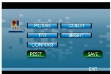 PICTURE COLOR TINT BRIGHT CONTRAST RESET SAVE EXIT