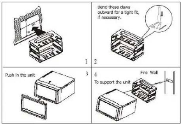 Bend these claws outward for a tight fit, if necessary. 1 2 Push in the unit 3 4 Fire Wall To support the unit