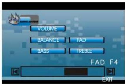 VOLUME BALANCE FAD BASS TREBLE FAD F4 EXIT