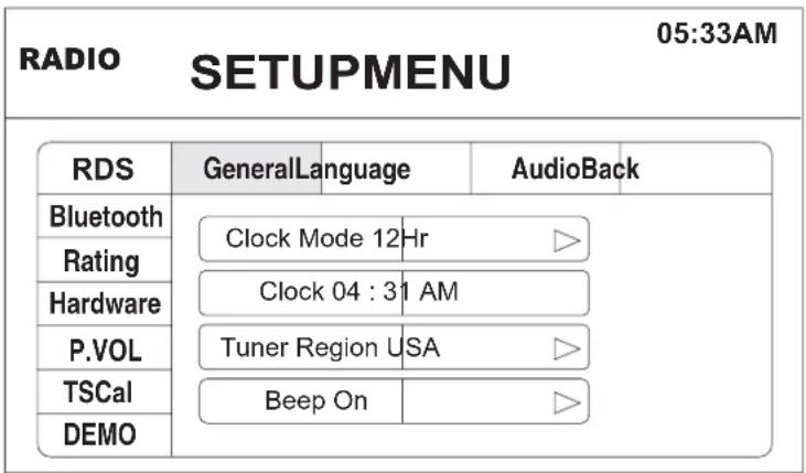 JENSEN VM9214R - SETUP MENU - 1