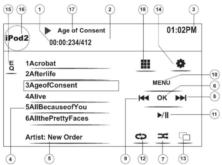 JENSEN VM9214R - Accessing iPod Mode - 1