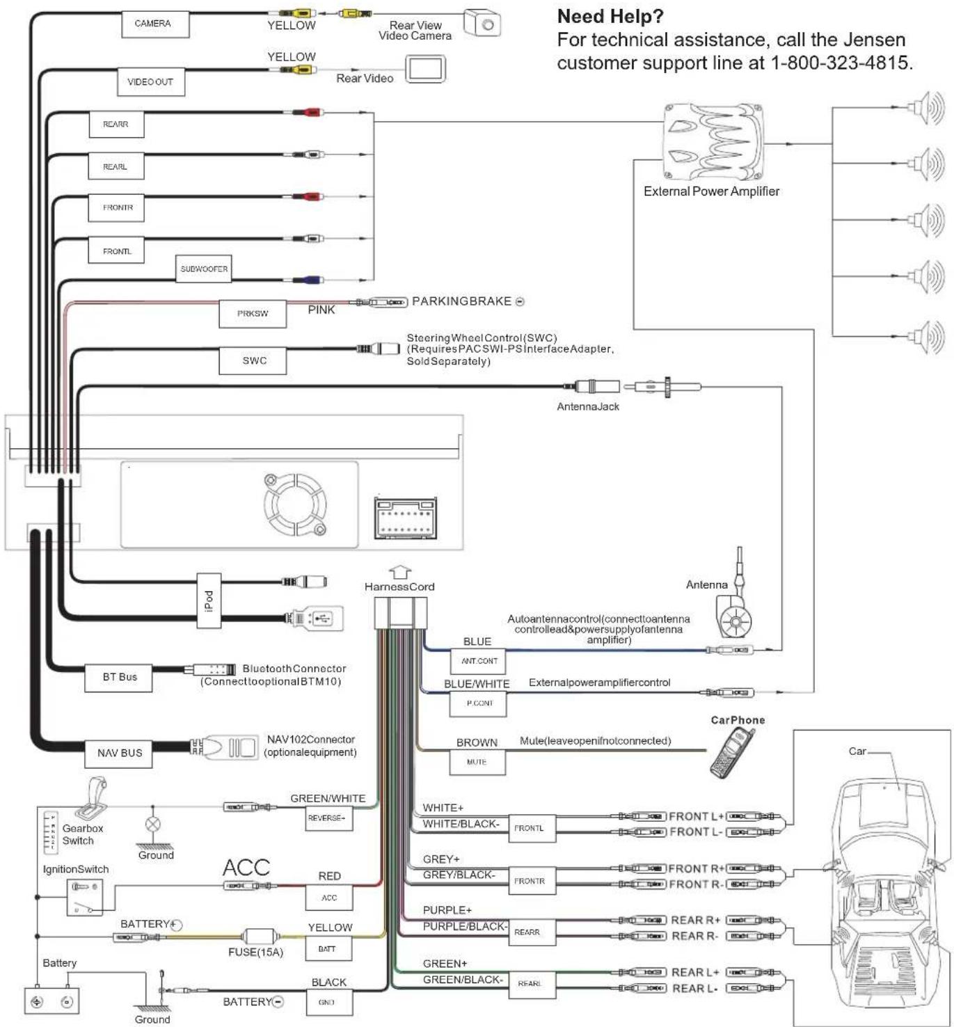 JENSEN VM9214R - Wiring Diagram - 1