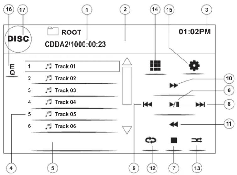 JENSEN VM9214R - CD Player User Interface - 1