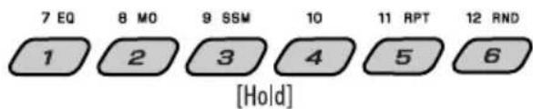 7 EQ 8 MO 9 SSM 10 11 RPT 12 RND 1 2 3 4 5 6 [Hold]