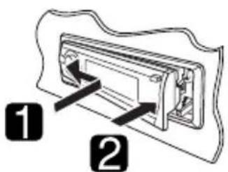 Diagram showing two labeled components (1 and 2) with arrows indicating direction of movement or flow within a mechanical or electrical component.