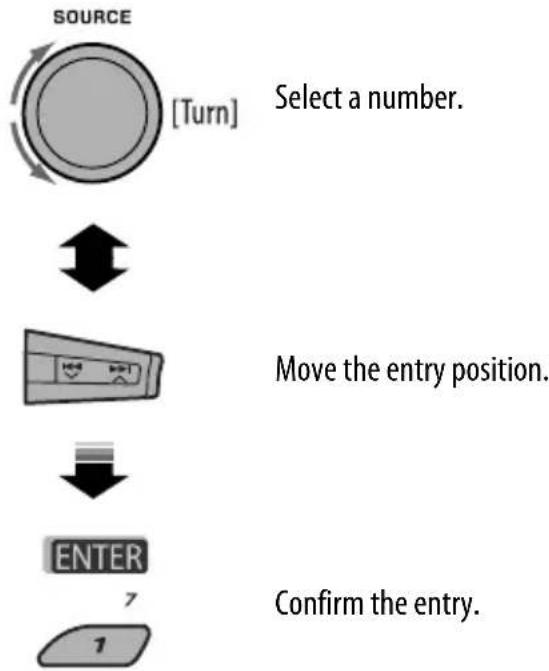 JVC KD-G847EE - How to enter phone number - 1
