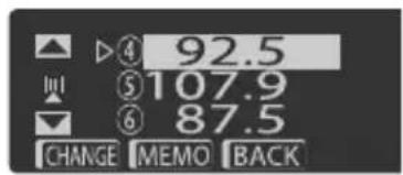 4 92.5 5 107.9 6 87.5 CHANGE MEMO BACK