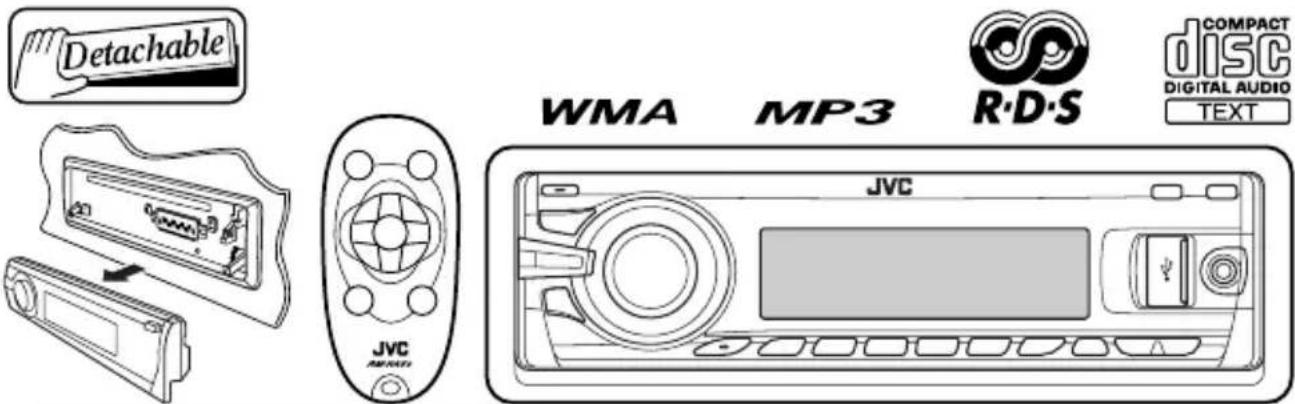 Detachable WMA MP3 R·D·S COMPACT disc DIGITAL AUDIO TEXT JVC