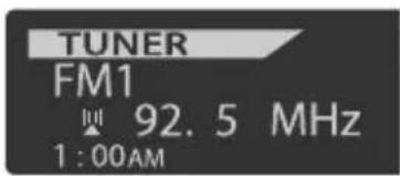 TUNER FM1 92.5 MHz 1:00AM