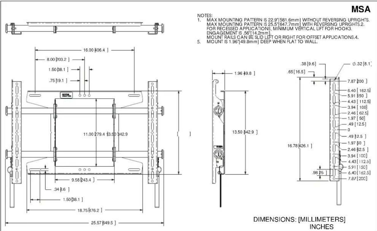 Chief MTA3301 - DIMENSIONS - 1
