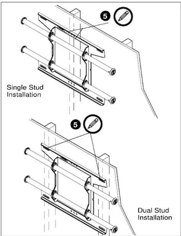 Single Stud Installation Dual Stud Installation