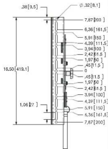 .38[9.5] φ.32[8.1] 7,87 [200] 6,36 [161,5] 5,91 [150] 4,39 [111,5] 3,94 [100] 2,42 [61,5] 1,97 [50] .45 [11,5] 0 .45 [11,5] 1,97 [50] 2,42 [61,5] 3,94 [100] 4,39 [111,5] 5,91 [150] 6,36 [161,5] 7,87 [200] 16.50 [419.1] 1.06 [27]