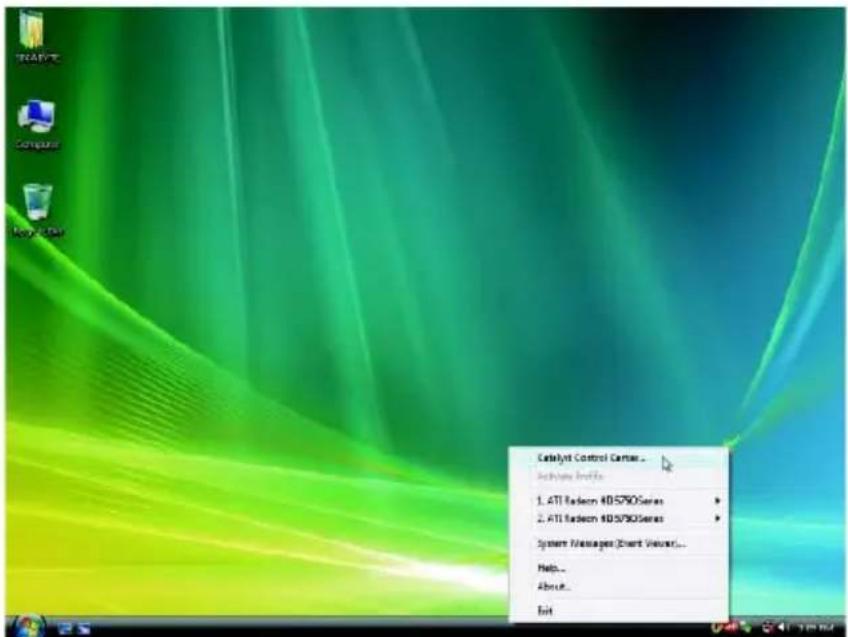 Catalyst Control Center... Include Profile 1. ATI Redcom 4D/SPXOSeries 2. ATI Redcom 4D/SPXOSeries System Manager (Event Viewer)... Help... About... Edit