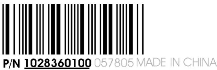 P/N 1028360100 057805 MADE IN CHINA