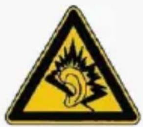 Warning sign depicting a lightning bolt symbol with flame inside a triangle