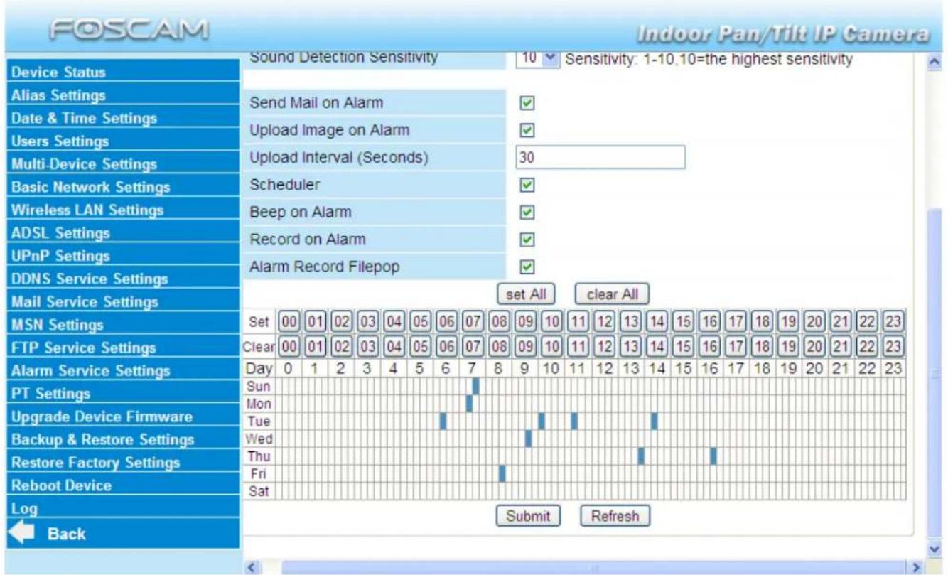 FOSCAM FI8916W-W - 2) Specify an alarm schedule. - 2