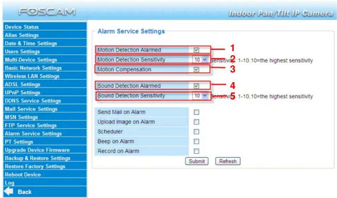 FOSCAM FI8916W-W - Alarm Service Settings - 1