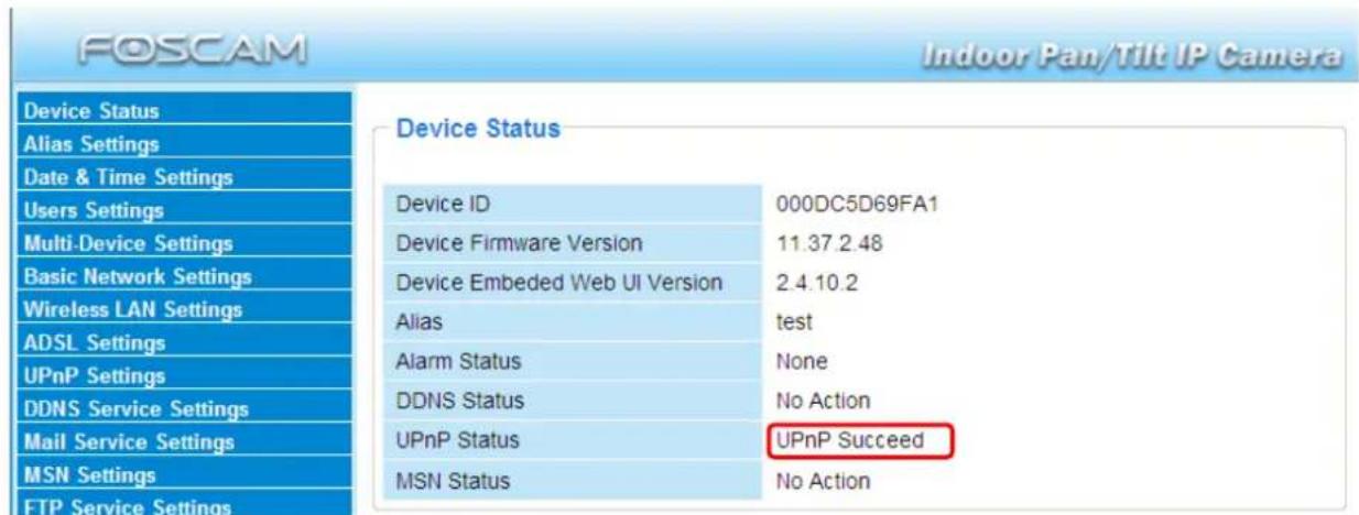 FOSCAM FI8916W-W - UPnP Settings - 2